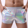MenSexyWear Short brillant Fakiz Gris argenté